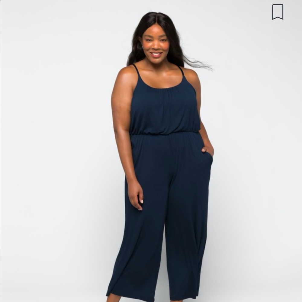Kaleigh Adalia Knit Jumpsuit - Navy - 2X